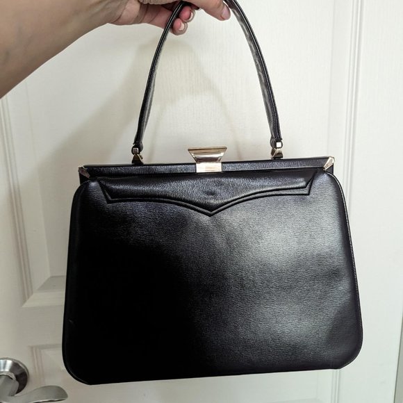 Normandie Vintage Leather Satchel Purse Handbag - Picture 7 of 7